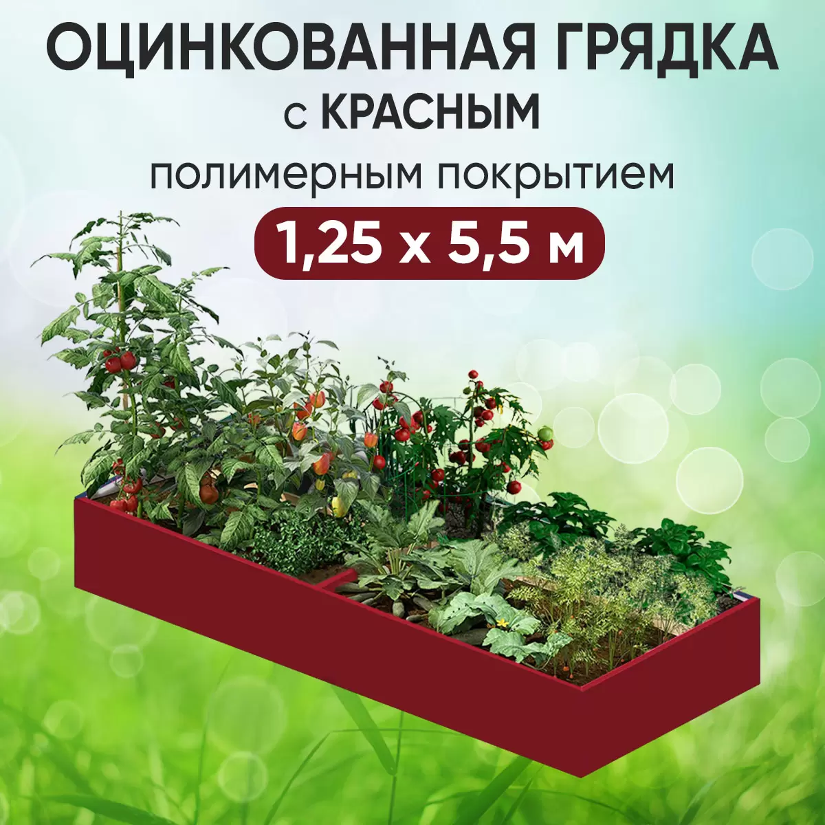 Грядка красная (1,25 х 5,5)